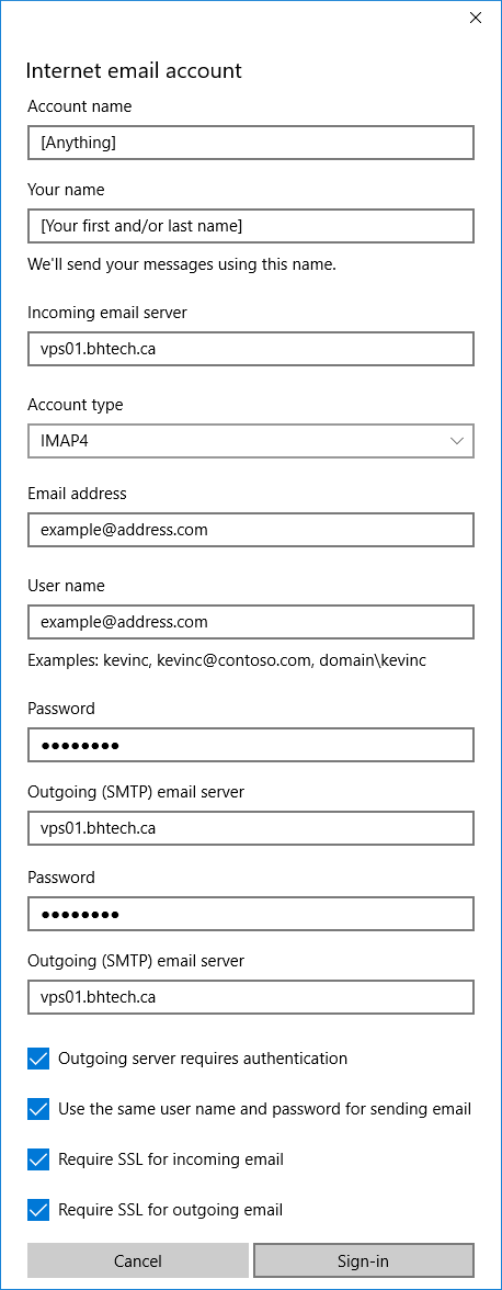 E-mail Setup Step 4