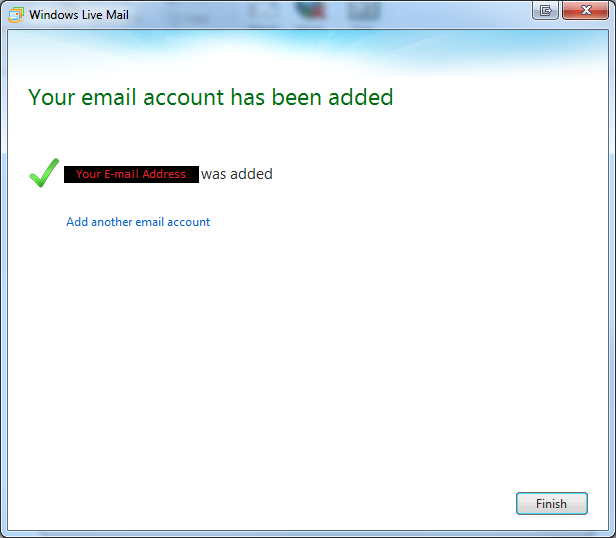 E-mail Setup Step 6